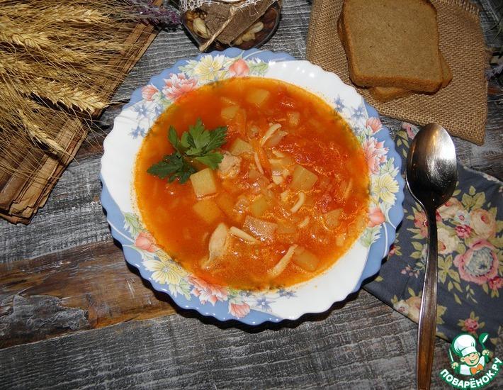 Рецепт: Суп куриный с томатами