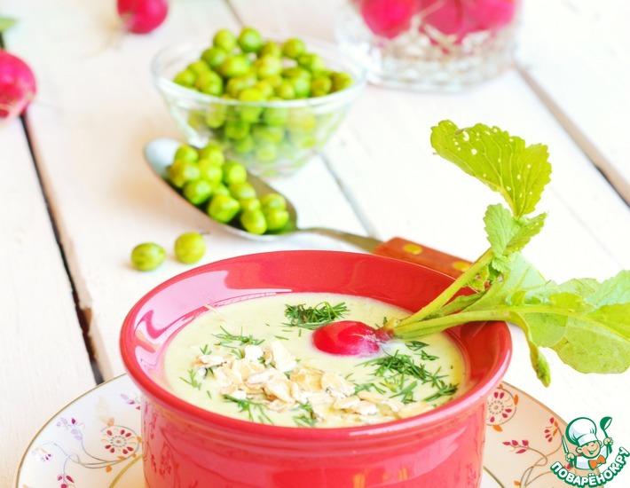 Рецепт: Холодный овсяный суп-пюре с овощами