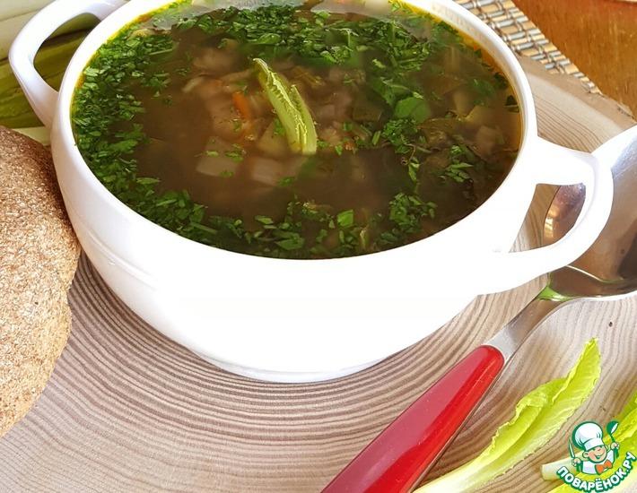 Рецепт: Постный овощной суп с нутом