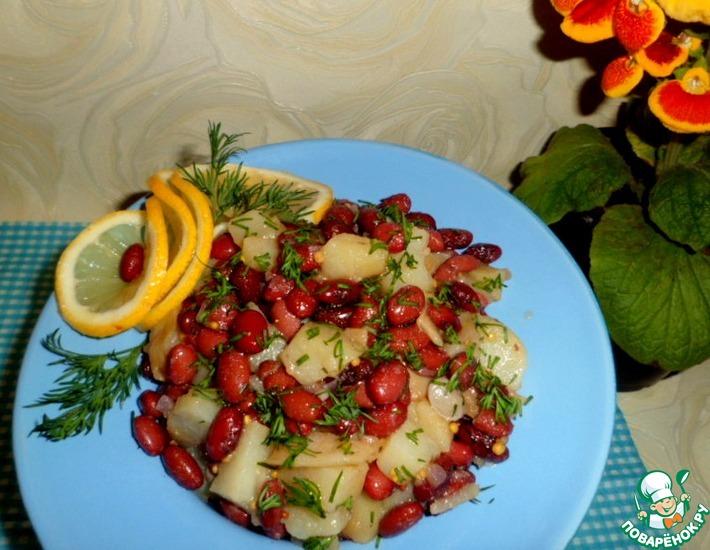 Рецепт: Картофельно-фасолевый салат