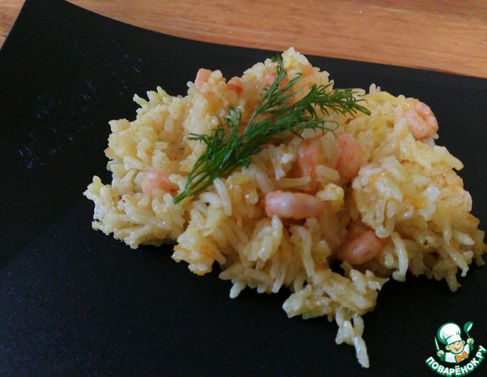 Рецепт: Плов с креветками из риса Басмати