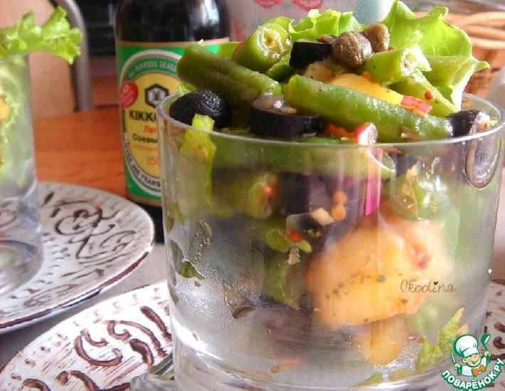 Рецепт: Салат с зелёной фасолью