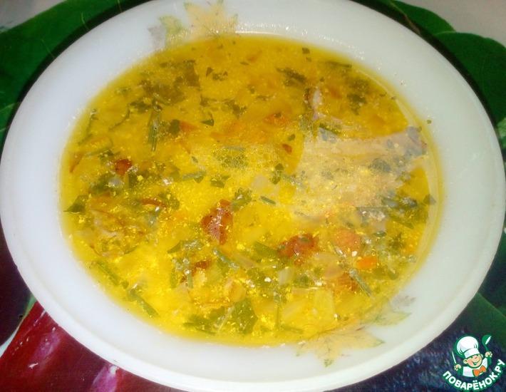 Рецепт: Сырный суп с копченостями в мультиварке