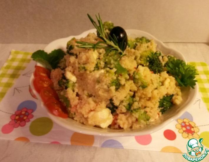 Рецепт: Теплый салат с броколли и кускусом