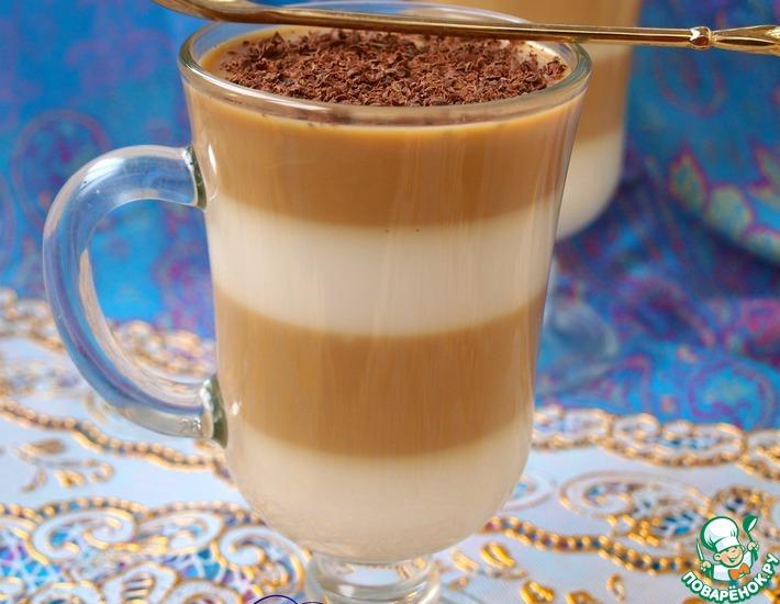 Рецепт: Молочно-кофейное полосатое желе