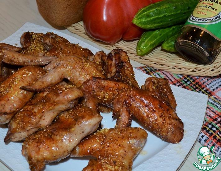Рецепт: Куриные крылья в имбирно-соевом маринаде
