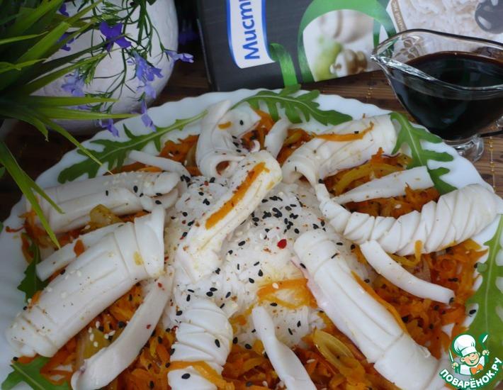 Рецепт: Рис с кальмарами стир-фрай