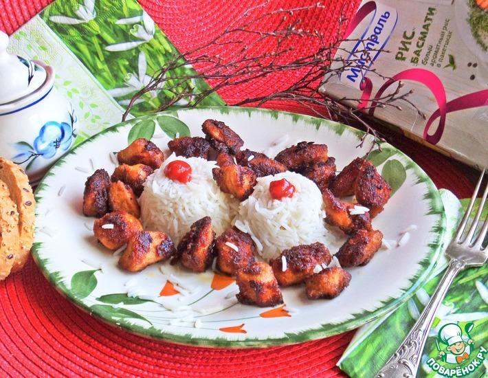 Рецепт: Карамельная курица с рисом