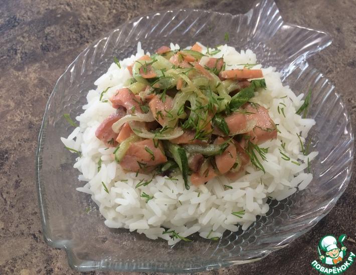 Рецепт: Красная рыба с огурцом и рисом