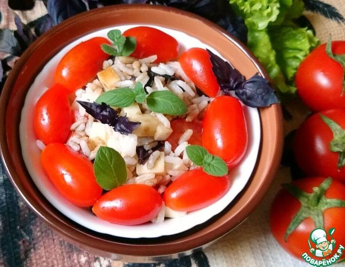 Рецепт: Салат с рисом по мотивам Капрезе