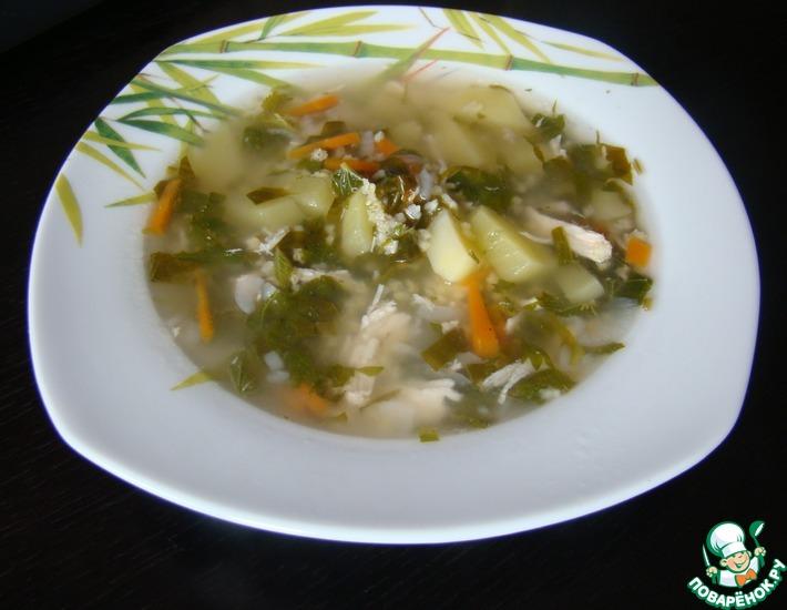 Рецепт: Куриный суп с крапивой и щавелем