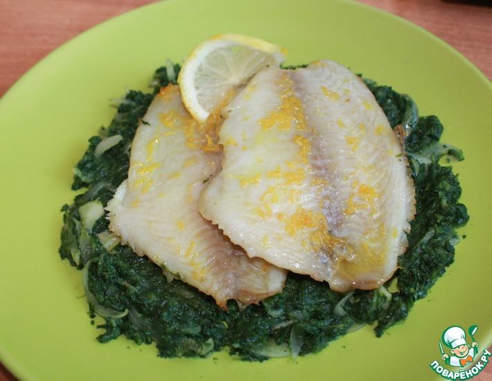 Рецепт: Лимонная рыба со шпинатом
