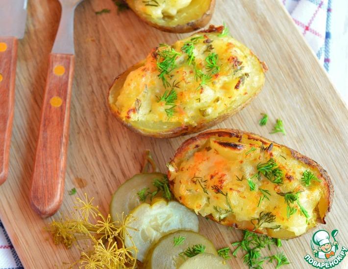 Рецепт: Пикантный фаршированный картофель