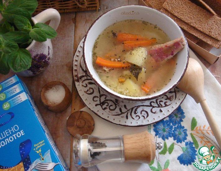 Рецепт: Густой рыбный суп с пшеном