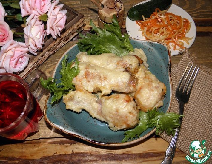 Рецепт: Курица в сливочно-луковом соусе
