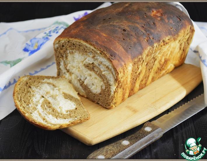 Рецепт: Мраморный пшенично-ржаной хлеб