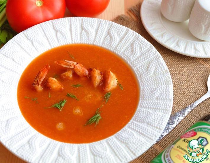 Рецепт: Томатный суп-пюре с креветками