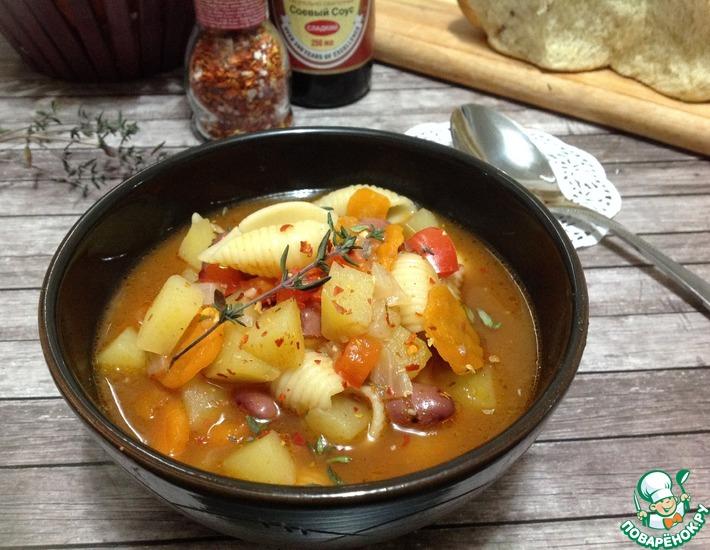 Рецепт: Суп с фасолью и макаронными изделиями