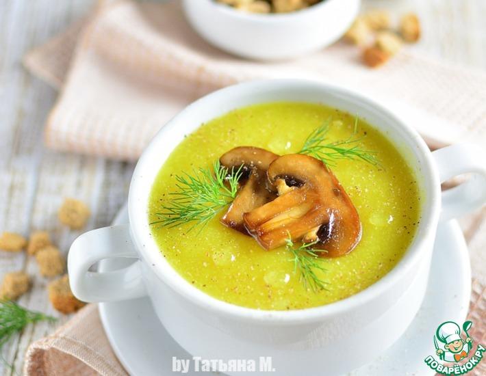 Рецепт: Суп-пюре с цветной капустой и шампиньонами