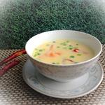 Острый суп с кукурузой и креветками