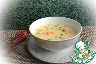 Рецепт: Острый суп с кукурузой и креветками