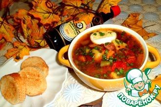 Рецепт: Суп с зеленой фасолью и колбасками