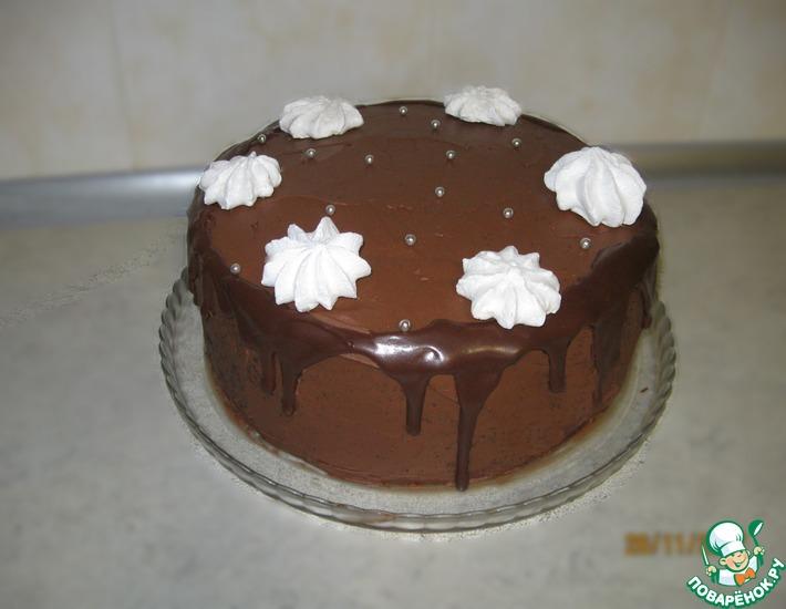 Рецепт: Шоколадный торт с шоколадно-карамельным кремом
