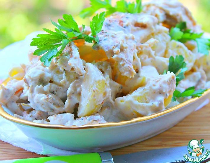 Рецепт: Пряный куриный картофельный салат Примитив
