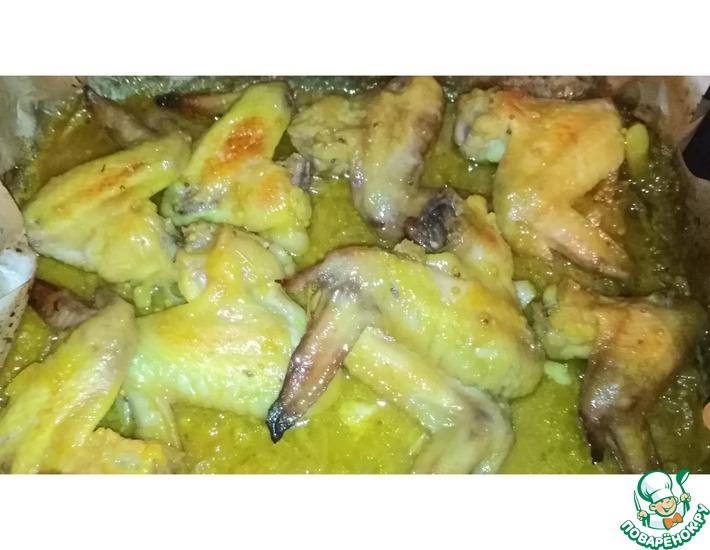 Рецепт: Крылышки в медово-горчичном соусе