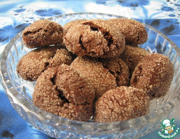 Рецепт: Шоколадное печенье с зефиром маршмеллоу