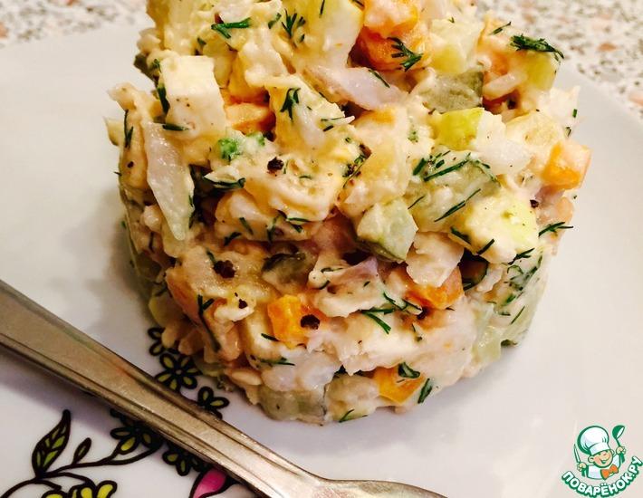 Рецепт: Салат из отварной рыбы