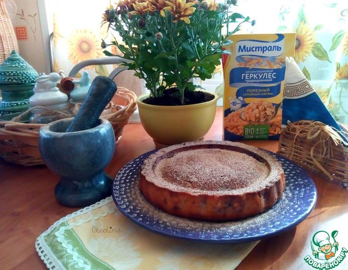 Рецепт: Творожно-геркулесовый пирог на завтрак