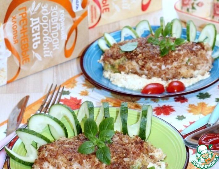 Рецепт: Курица, фаршированная сыром в хлопьях