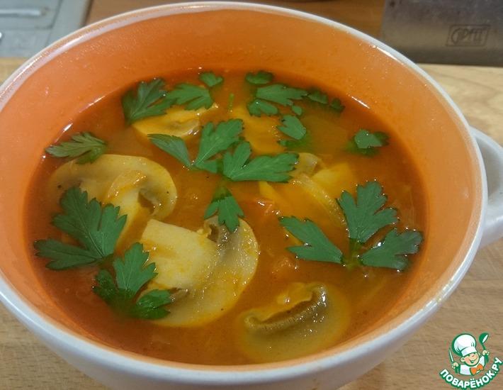 Рецепт: Томатный суп с грибами