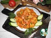 Картофель, тушенный с копченым мясом ингредиенты