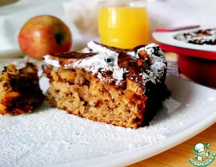 Рецепт: Овсяный пирог с яблоком и фундуком