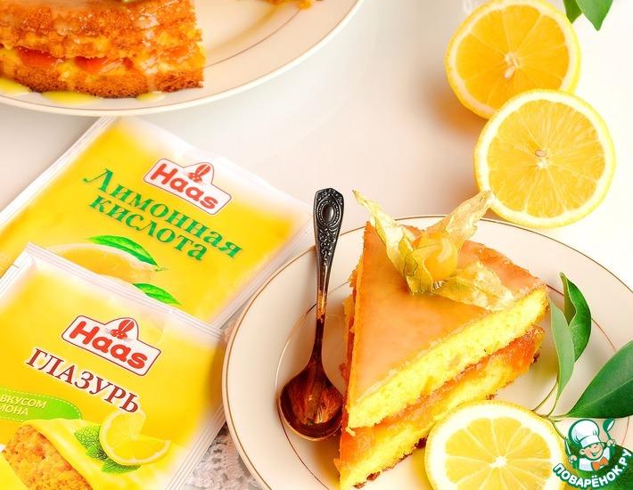 Рецепт: Лимонный пирог с медовой курагой