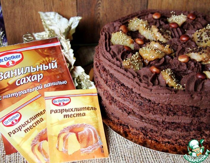 Рецепт: Шоколадно-банановый торт Банановый рай