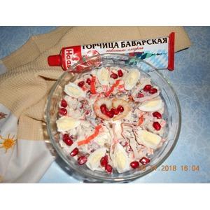 Салат с креветками и крабовыми палочками