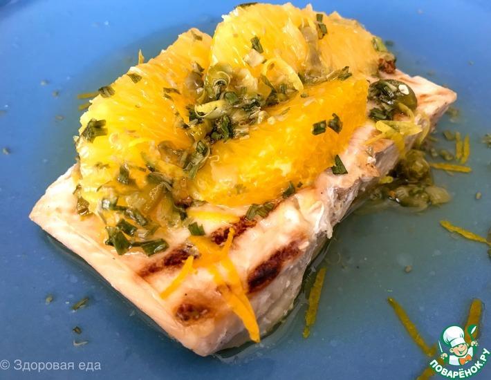 Рецепт: Красная рыба со свежей цитрусовой сальсой