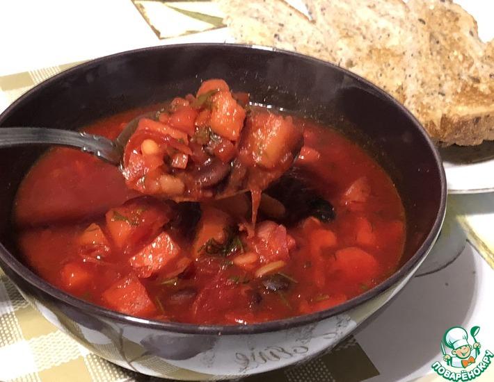 Рецепт: Фасолевый суп с сосисками