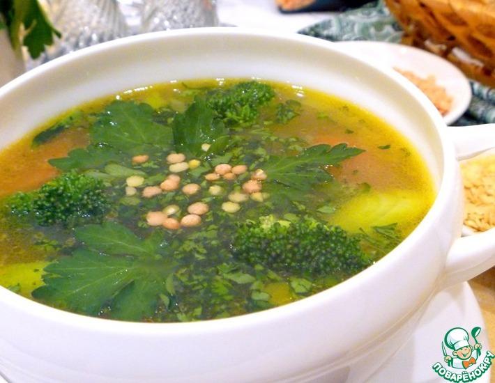 Рецепт: Суп с брокколи и чечевицей