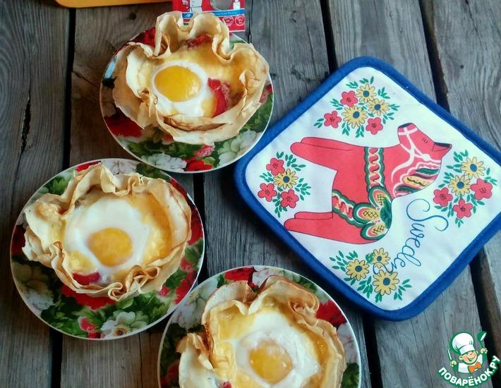 Рецепт: Закусочные блины с яйцом