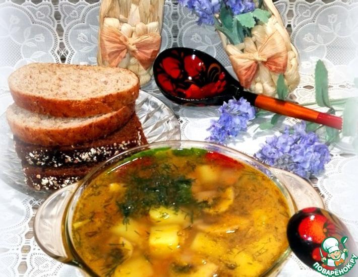 Рецепт: Суп гороховый с шампиньонами