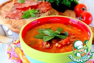 Рецепт: Испанский суп с колбасой Чоризо