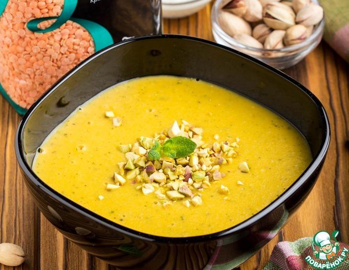 Рецепт: Чечевичный суп с мятой и фисташками