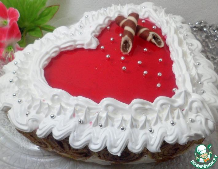 Рецепт: Блинный торт-суфле Сердце