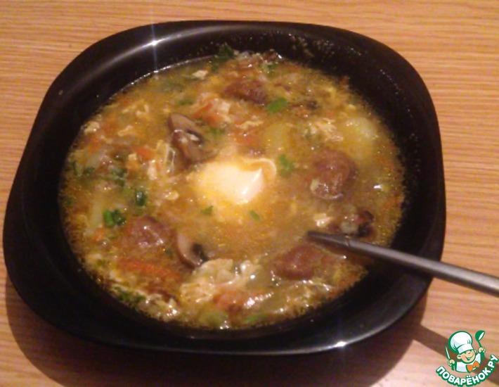 Рецепт: Грибной суп с яйцом