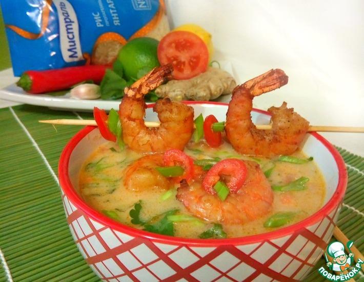 Рецепт: Суп с морепродуктами и рисом
