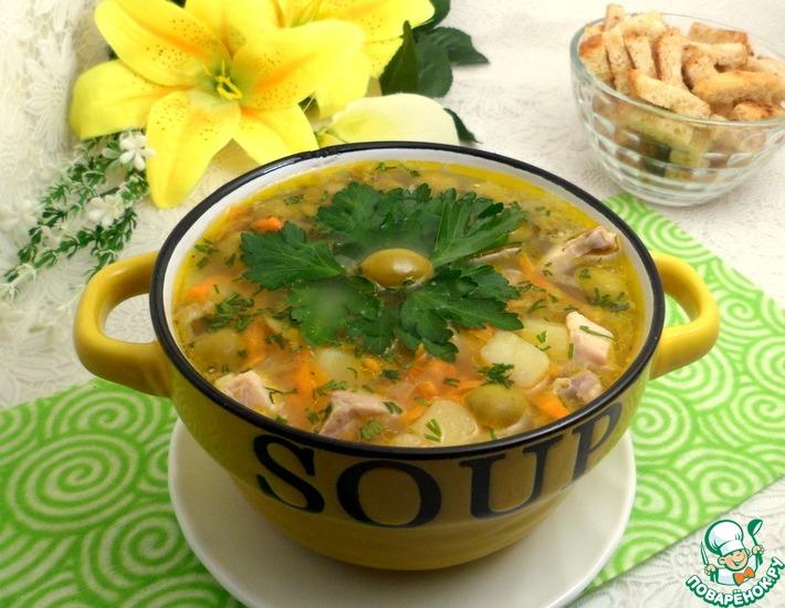 Рецепт: Оливковый суп с манной крупой